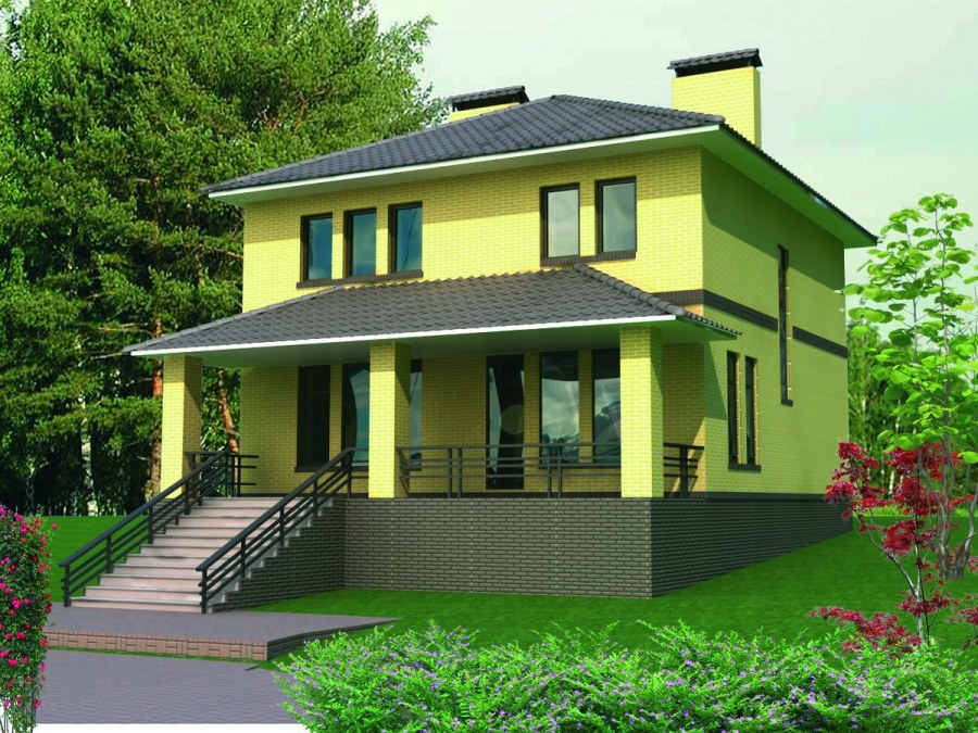Небольшой двухэтажный дом
