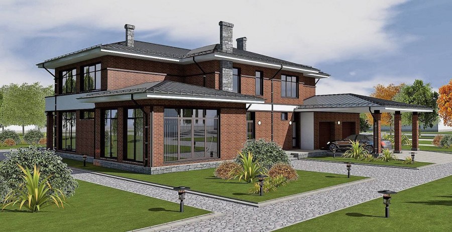 Бруклин, 531,1 м2, кирпичный дом с гаражом