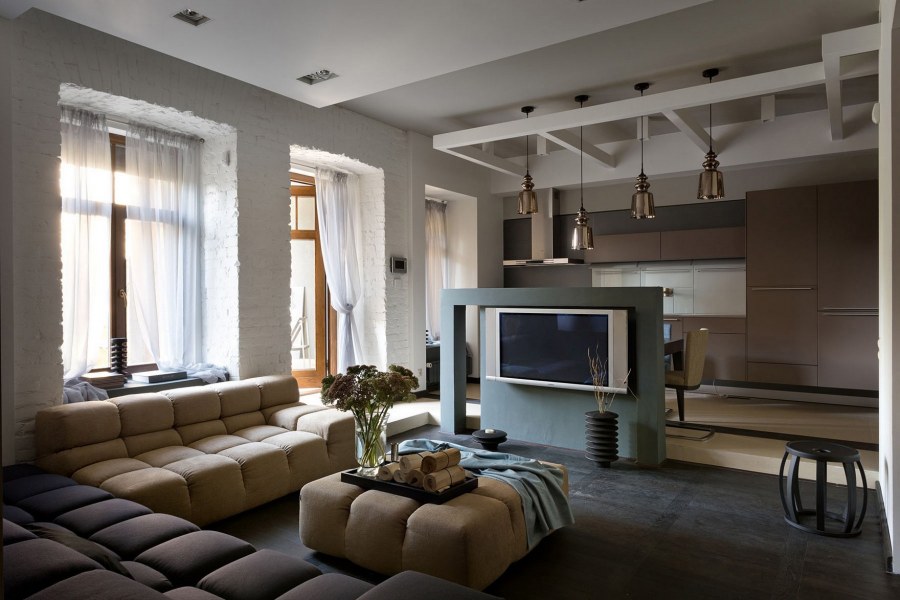 Кухня гостиная 50 кв