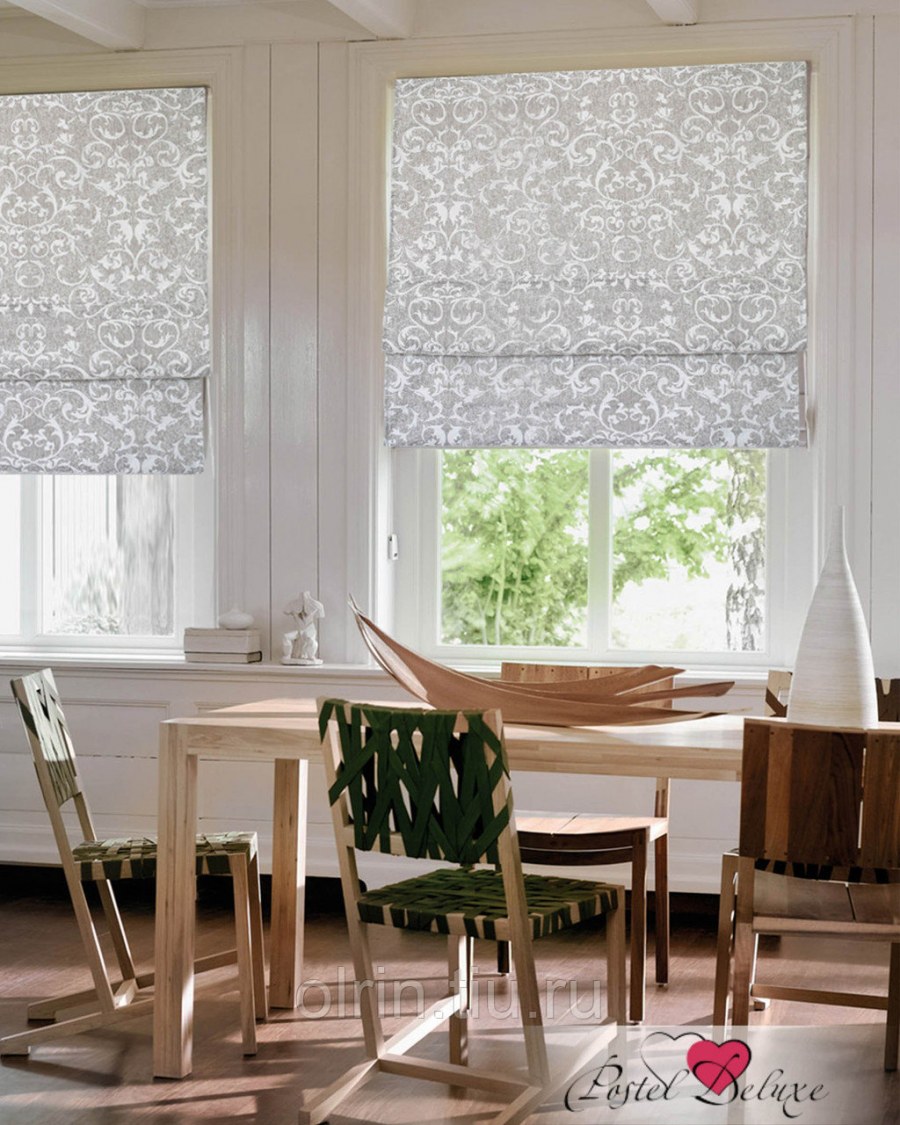 Рулонная штора ролло блэкаут "одуванчик", зеленый, бежевый (AX-200028-gr)