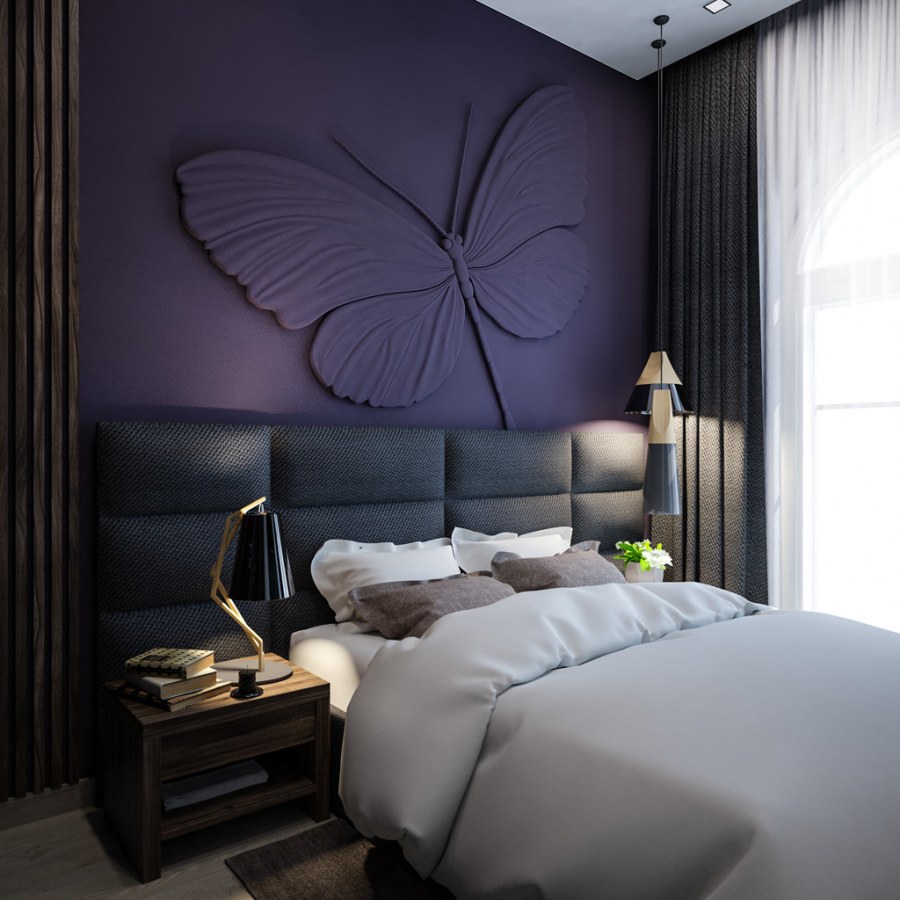 Декор стен в спальне