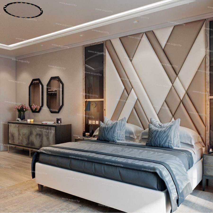 Мягкие панели в спальне