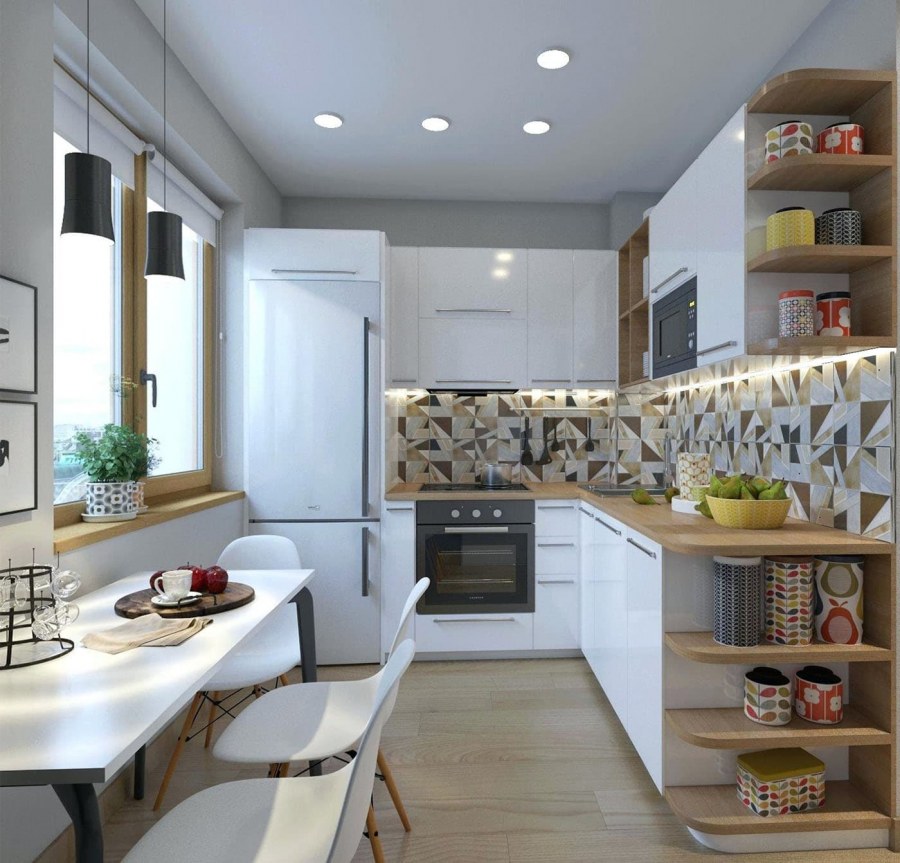 Обои на маленькую кухню