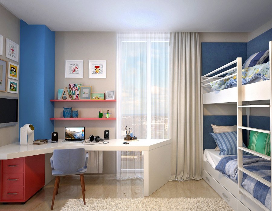 Интерьеры детских комнат для двоих детей