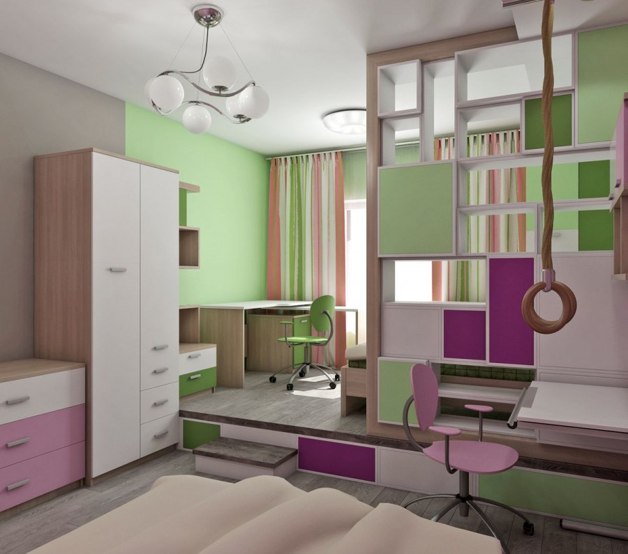 Комната для двух девочек школьного возраста