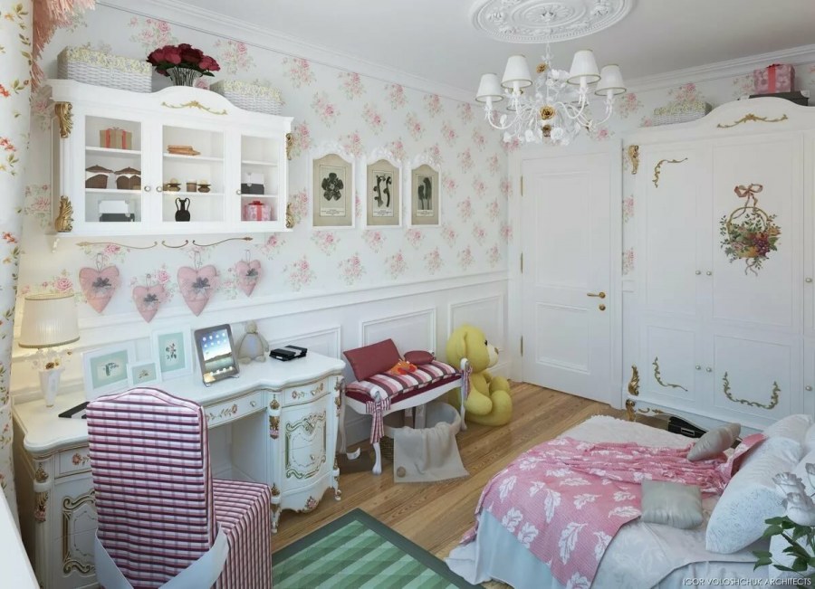 Интерьер комнаты в стиле шебби Шик