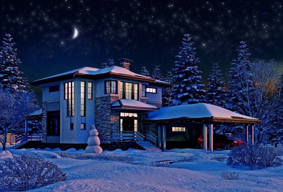 Коттедж зимой