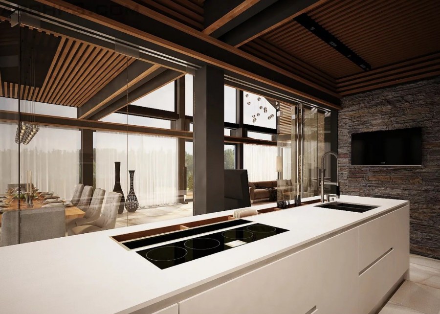 Современный фахверковый дом интерьер