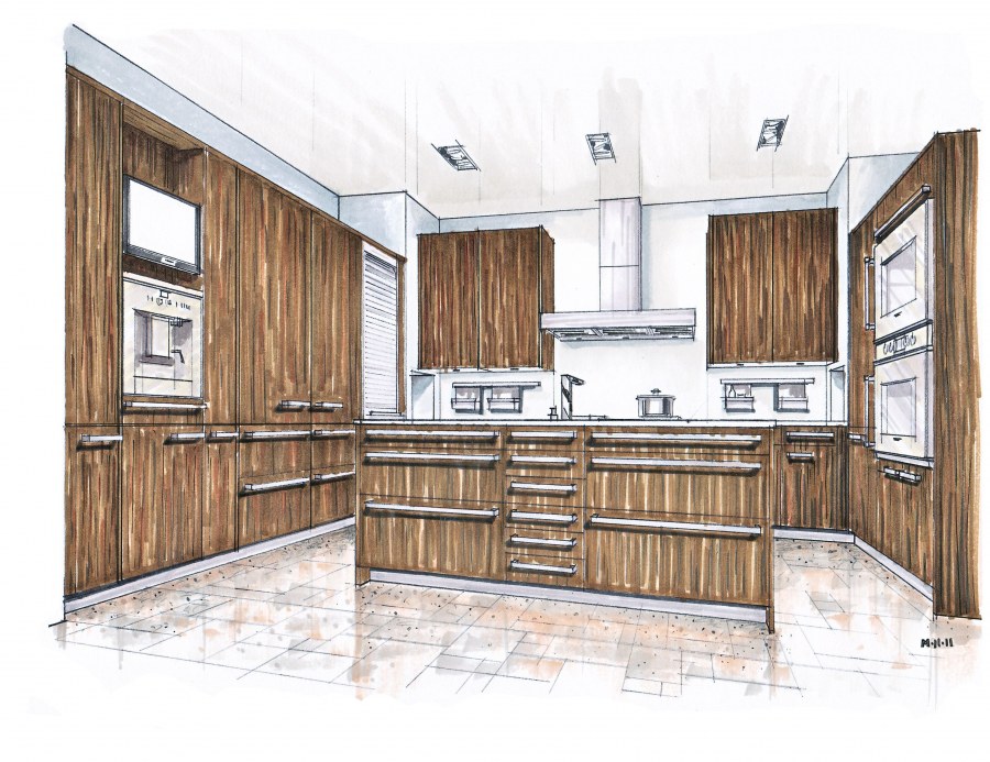 Кухня в перспективе