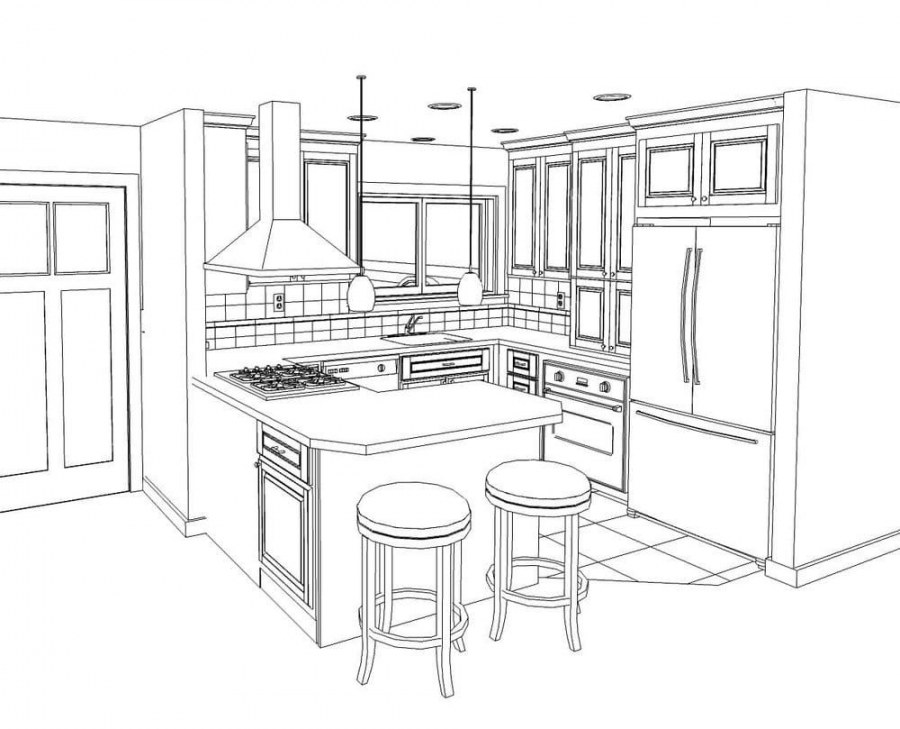 Раскраска кухня