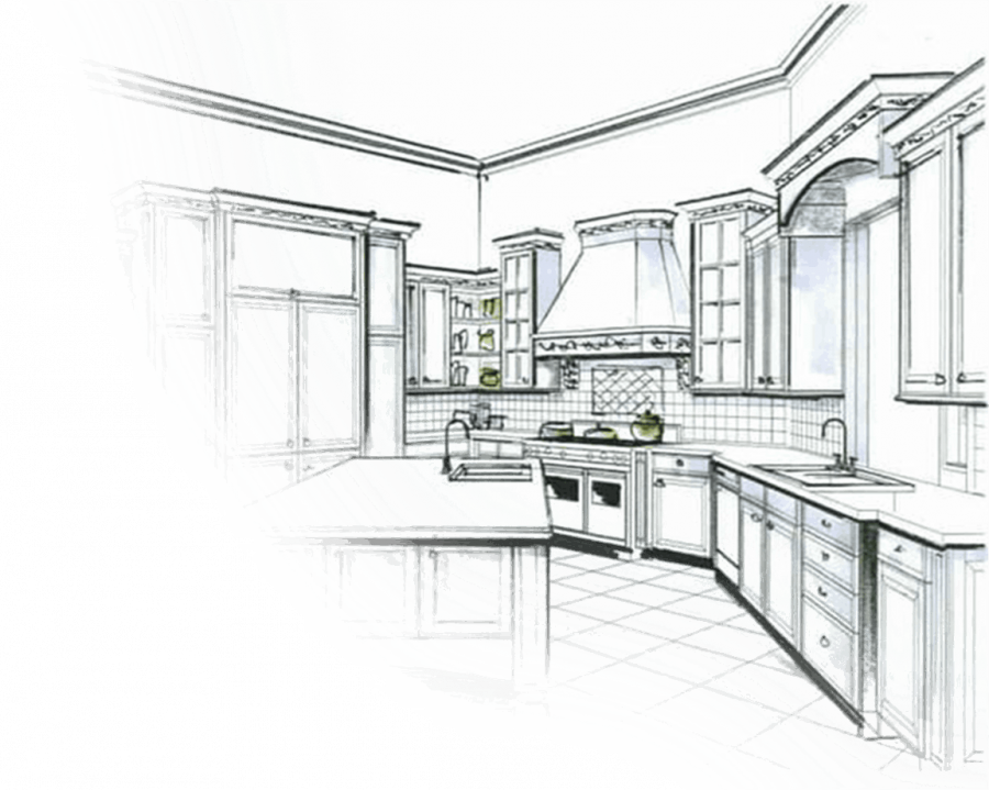 Нарисовать интерьер кухни