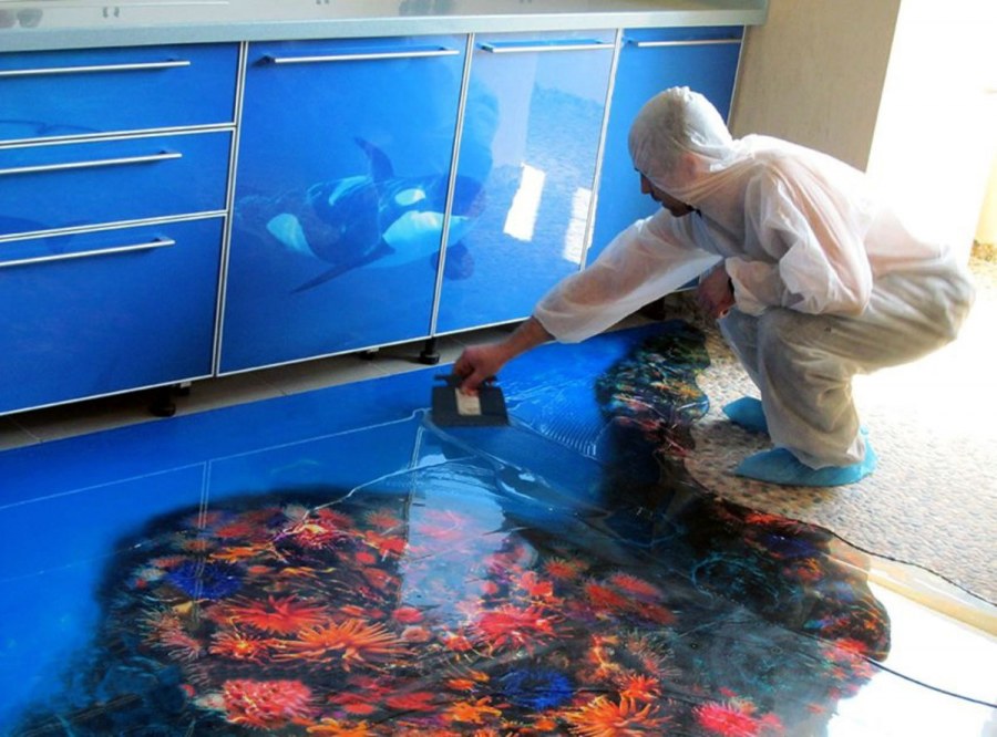 Выравнивание пола плиточным клеем под линолеум