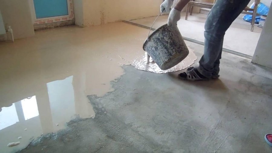 Наливной пол после заливки