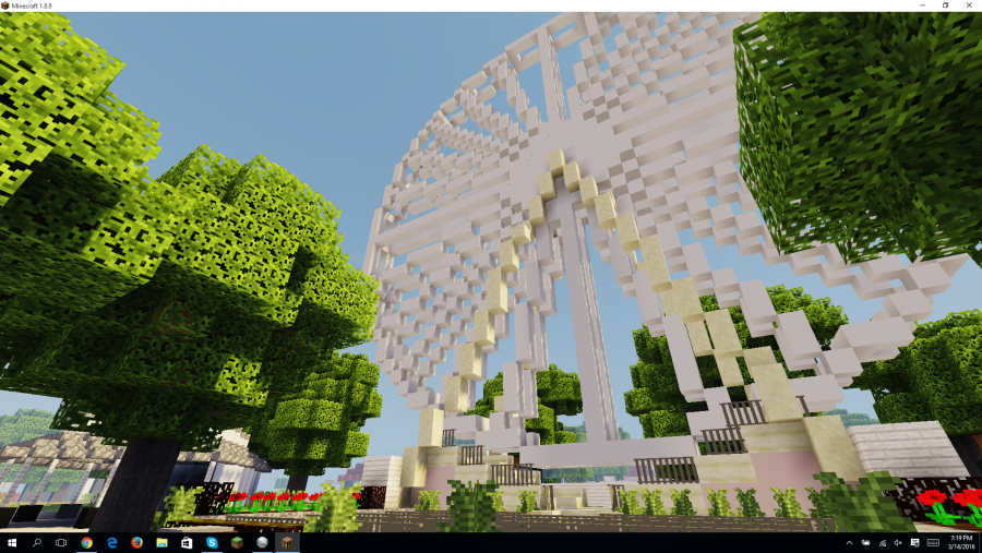 Красивый парк в майнкрафт