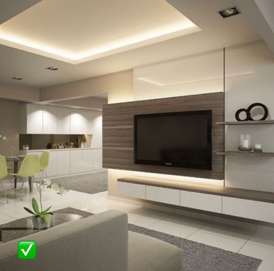 Телевизор на кухне гостинной