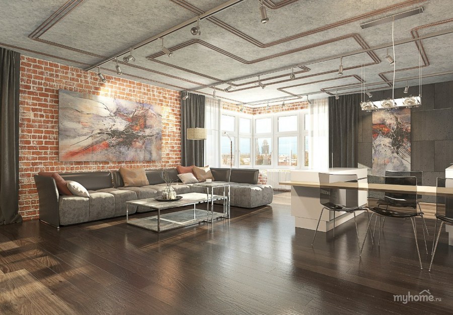 Стиль лофт уютный