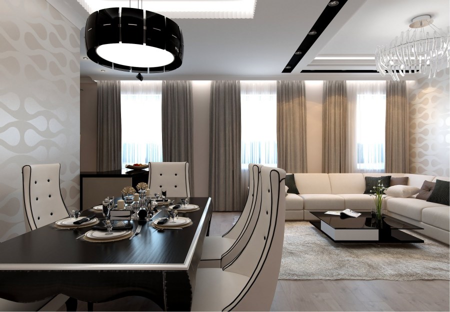 Гостиная со столовой