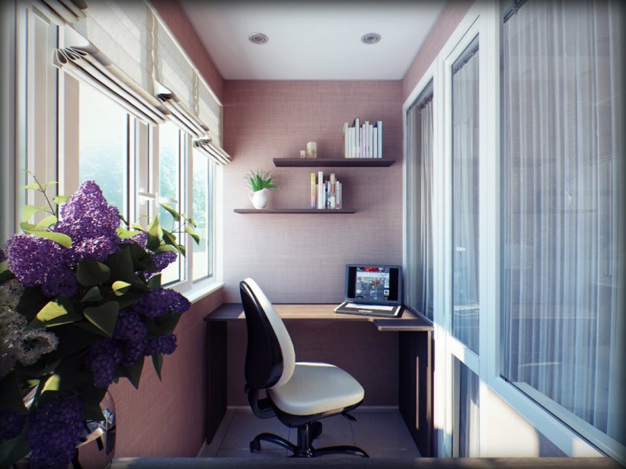 Утепленный балкон кабинет