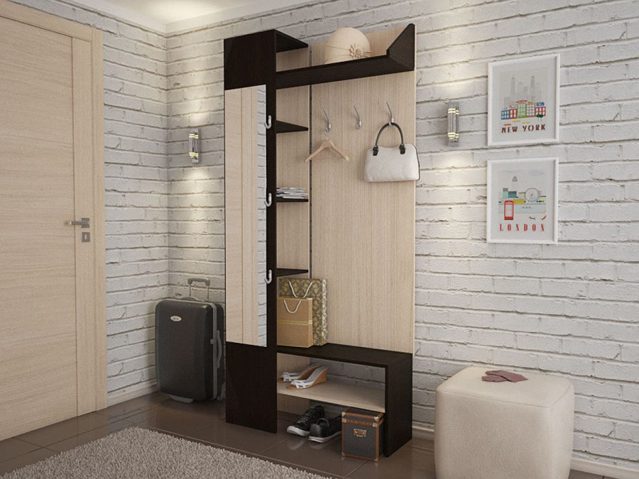 Прихожая Хельга, 920х320х1980, венге/дуб Млечный