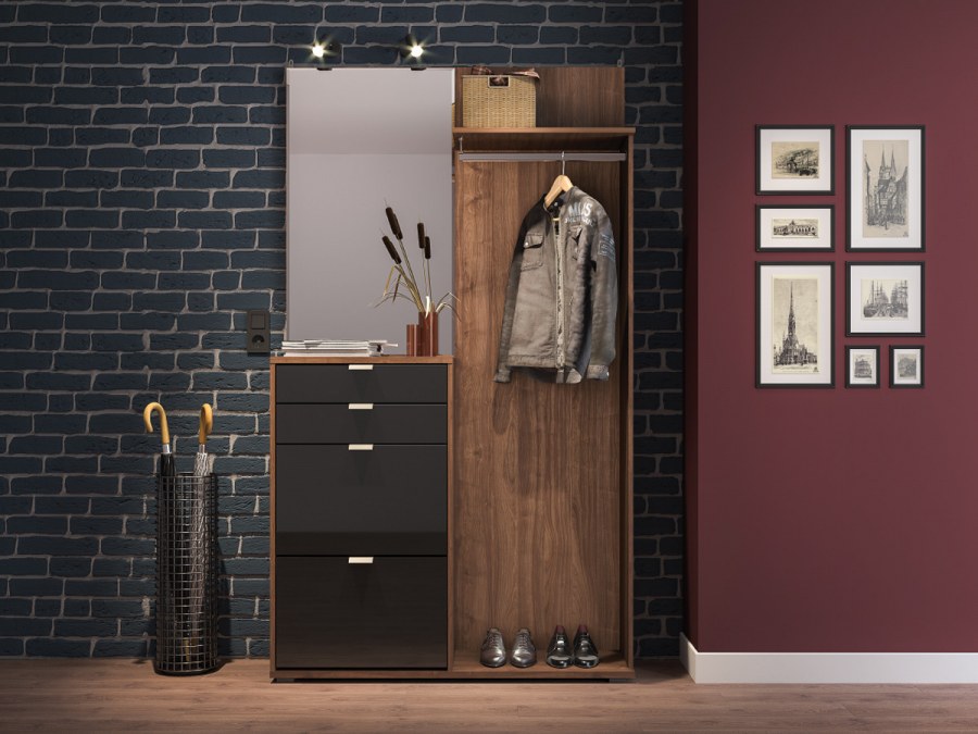 Прихожая в современном стиле со шкафом