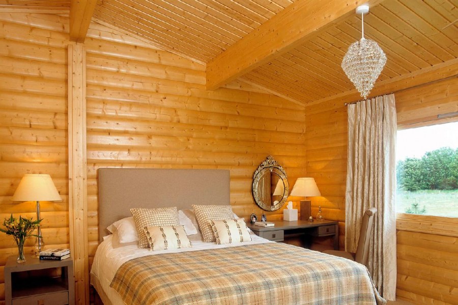 Дом из оцилиндрованного бревна изнутри