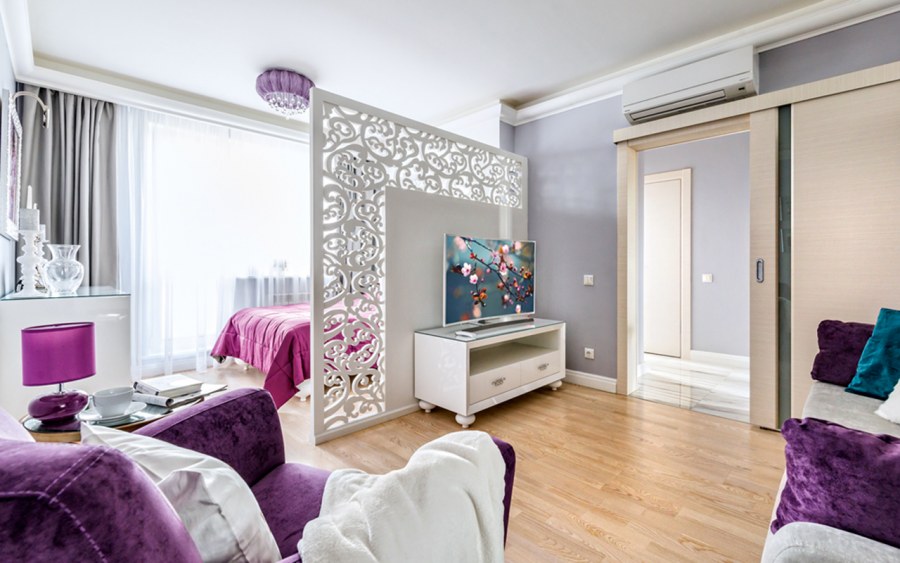 Спальня гостиная зонирование