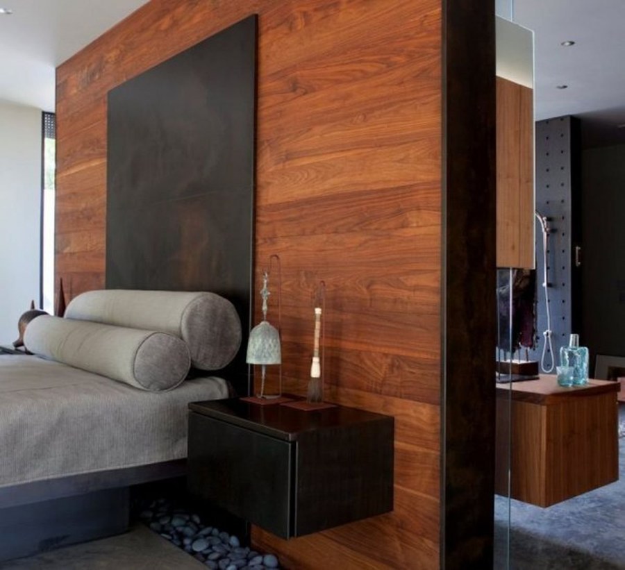 Ламинат на стене в интерьере