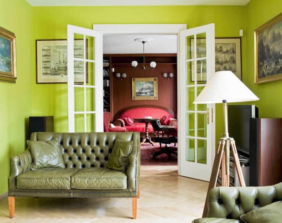 Гостиная в оливковом цвете