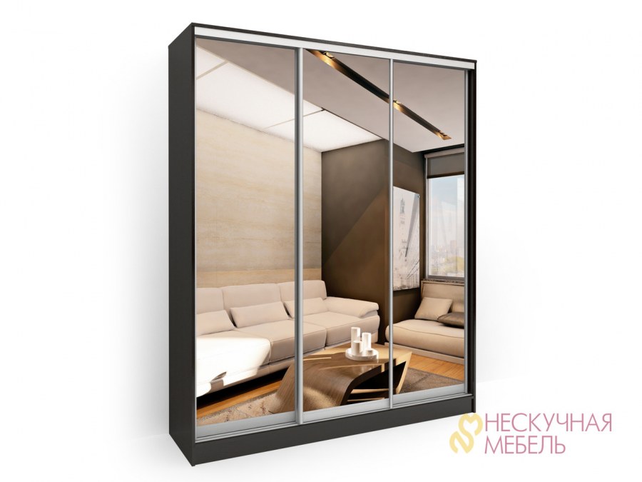 Шкаф Версаль трехстворчатый купе с зеркалом