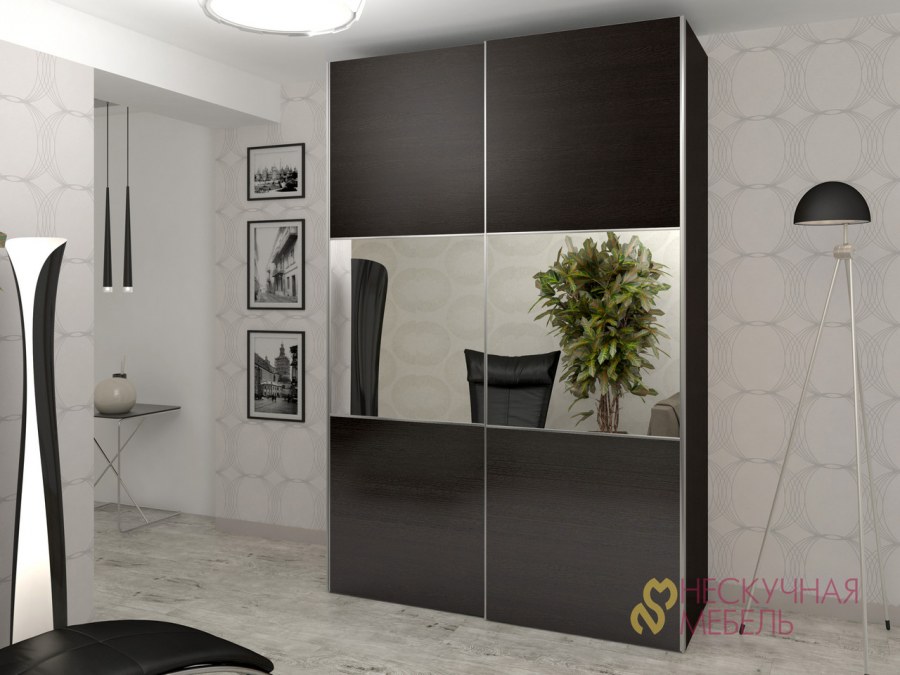 Шкаф-купе в прихожую с зеркалом