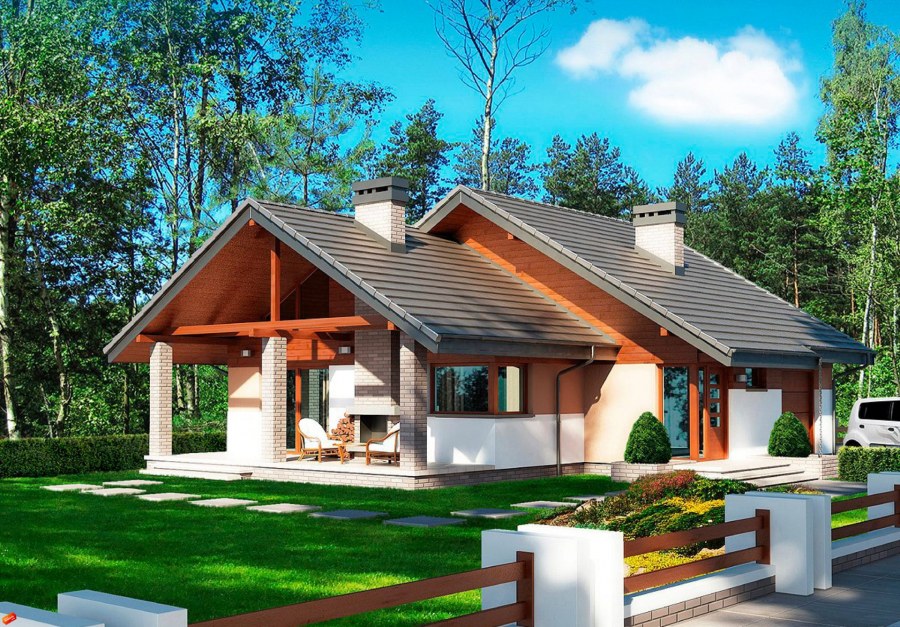 Дом с мансардой 150 кв в стиле Шале