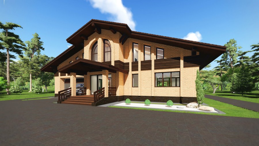 Дом с мансардой 150 кв в стиле Шале