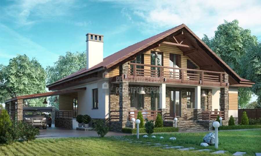 Дом с мансардой и террасой 120кв