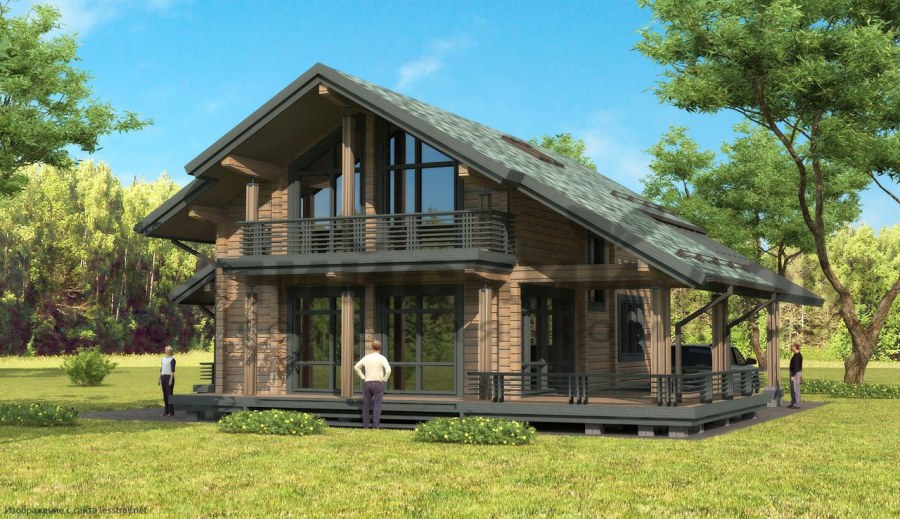 Дома в стиле Шале с мансардной крышей