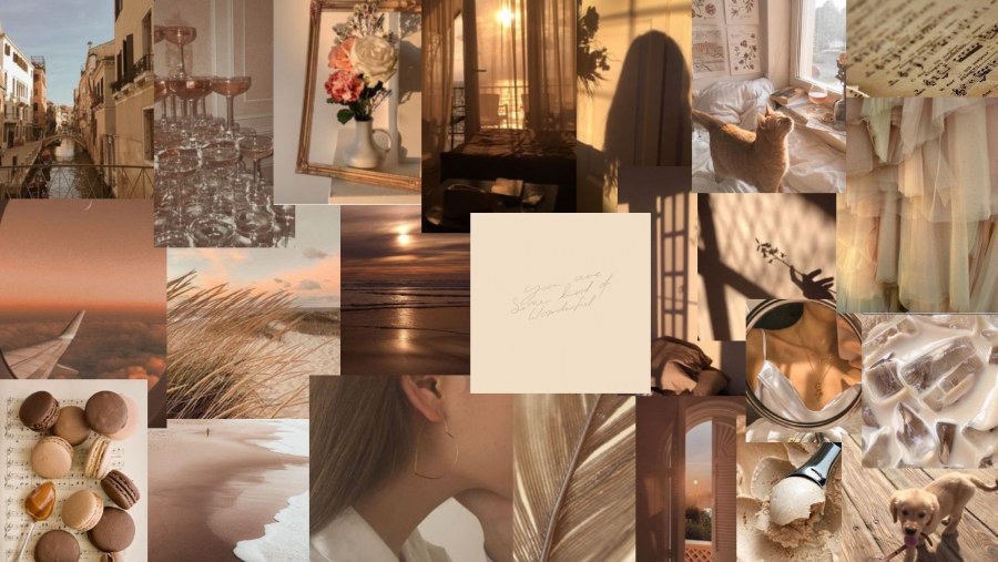 Коллаж в бежевых тонах