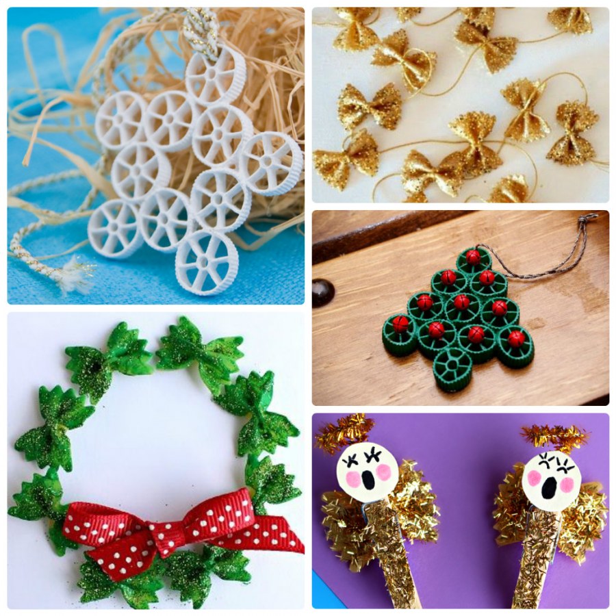 Новогодние украшения из макарон