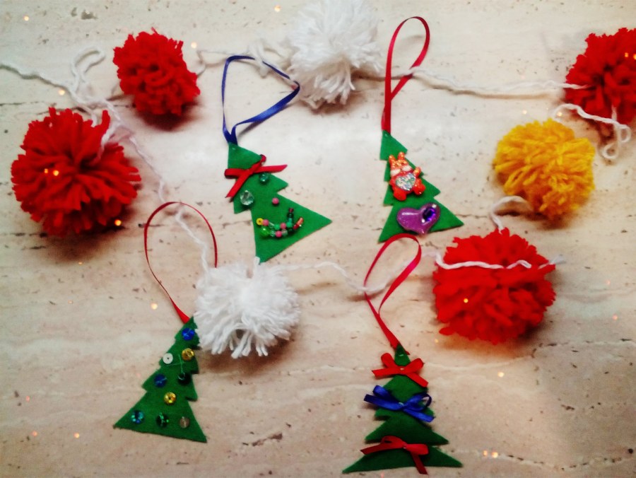 Новогодние украшения из мулине