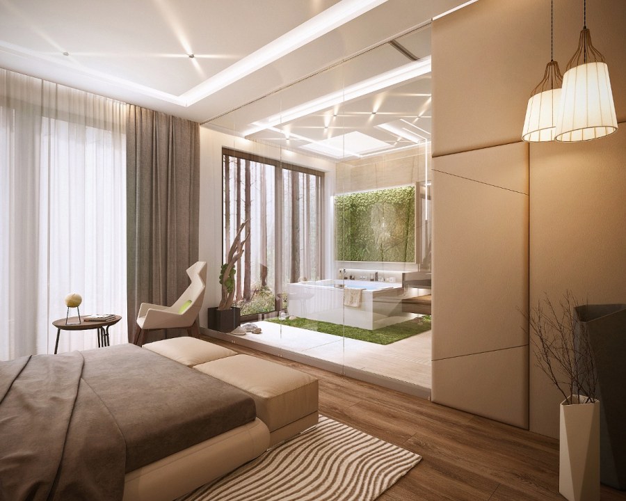 Экостиль в интерьере спальни