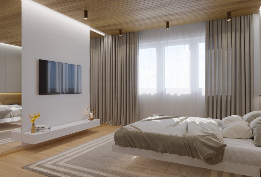 Спальня в стиле эко Минимализм в светлых