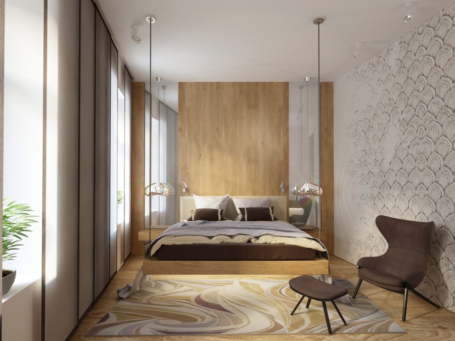Дизайн интерьера экостиль спальня Минимализм