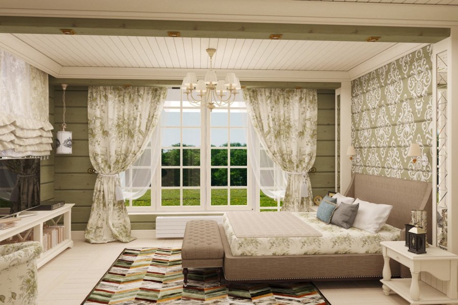 Интерьер дома из клееного бруса в стиле Прованс