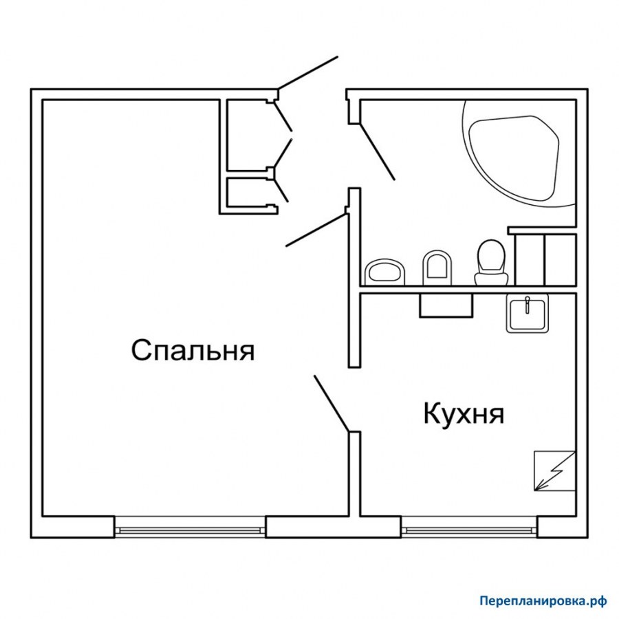 Схема квартиры 1 комнатной