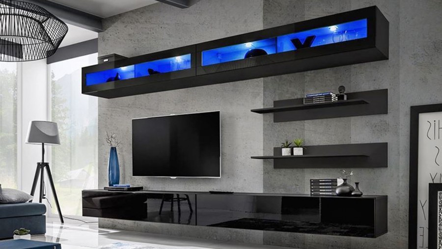 Гостиная черный глянец