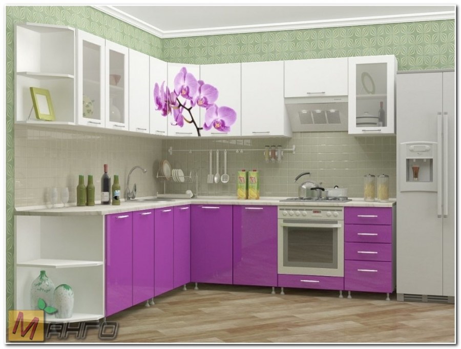 Акриловый кухонный гарнитур