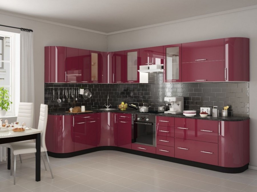 Кухонный гарнитур 1800мм фиолетовый