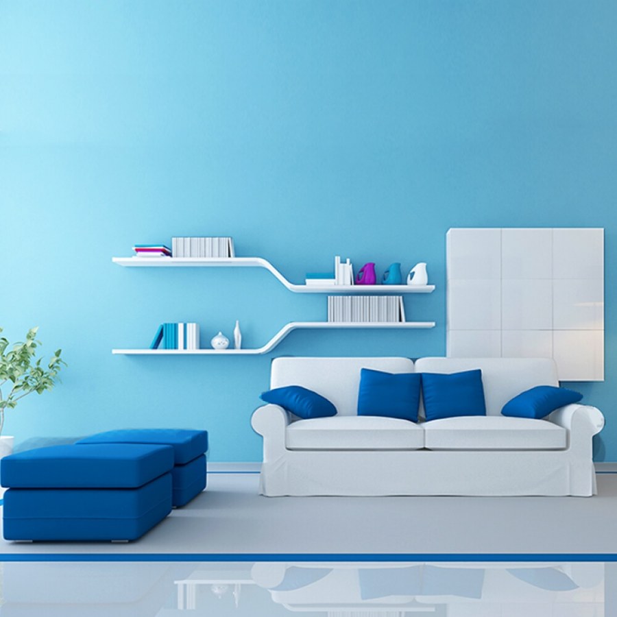 Гостиная в бирюзовом цвете