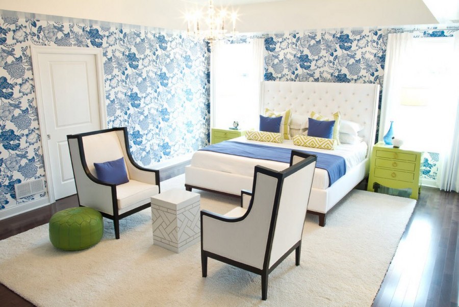 Спальня в стиле Гжель
