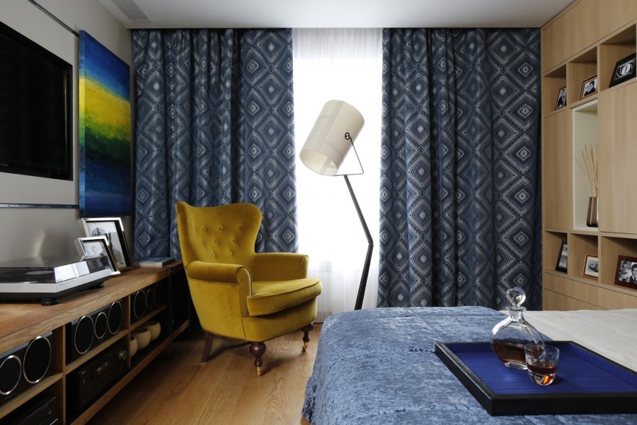 Спальня в синих тонах