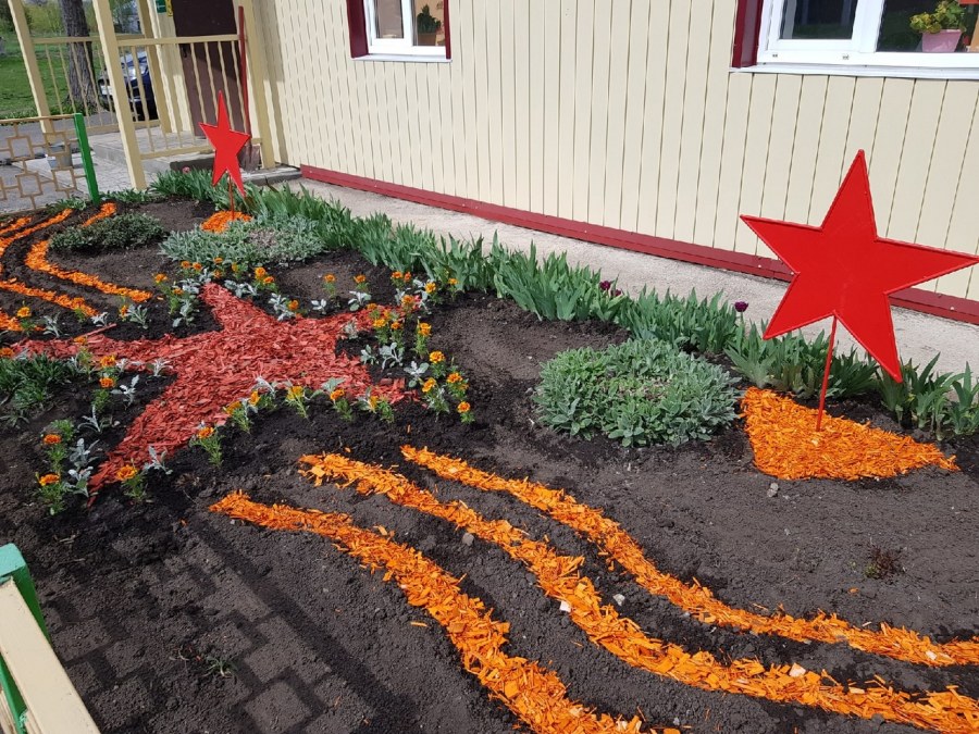 Клумба ко Дню Победы