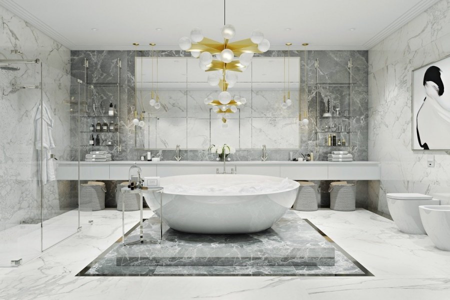 Современная ванна мрамор